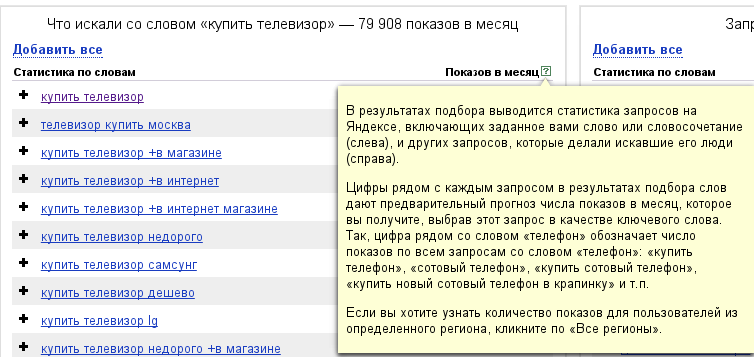 Статистика Wordstat.Yandex